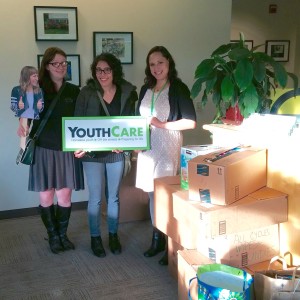 Donation being delivered to Youthcare offices.